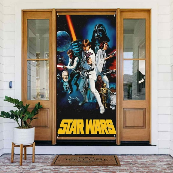 Darth Vader Door Cover Banner Decor Wall Hanging Background For Party Door Indoor Porch (35.4 X 72.8 Inches)