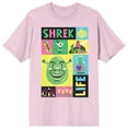 thumbnail image 4 of Shrek Colorful Collage Crew Neck Short Sleeve Cradle Pink Unisex T-shirt-XL, 4 of 5