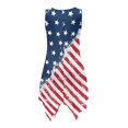 thumbnail image 6 of HELLHERO Sleeveless Summer Sleeveless Dress, Diagonal Stars Stripes Sleeveless Sundress Premium Polyester Side Pockets Women Sleeveless Tank Dress Irregular Hem, 6 of 8