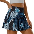 thumbnail image 3 of Xoenoiee Polynesia Plumeria Palm Leaves Print Pleated Tennis Skirts for Women High Waist Golf Skirt Lightweight Mini Athletic Skorts for Pickleball Workout, Size M, 3 of 7