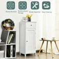 thumbnail image 5 of Costway Bathroom Storage Floor Cabinet Wooden Organizer Free-Standing w/ Drawer & Shelf, 5 of 10