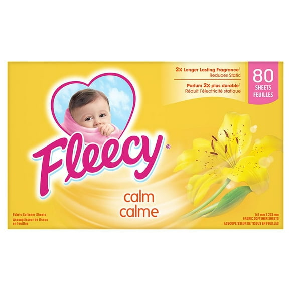 Fleecy Aroma Therapy Calm Fabric Softener Dryer Sheets (Fabric Conditioner), 80 Sheets