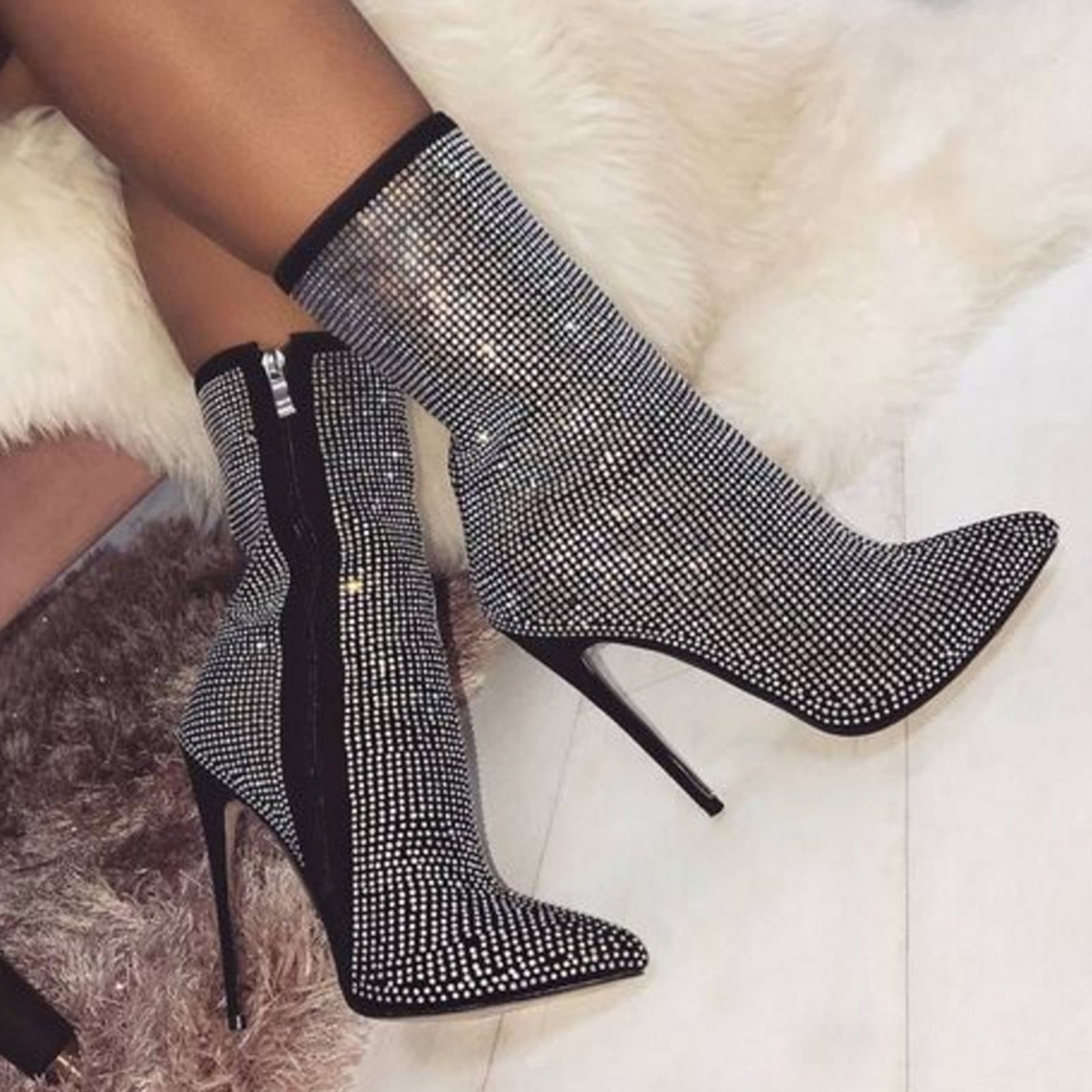 Nude high heel boots best sale