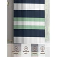 thumbnail image 3 of Green Navy Blue Striped Sheer Curtains for Living Room Bedroom Chic Abstract Lines Geometric Sheer Curtains 108 Inch Long 2 Panels Set Light Filtering Curtain Window Treatments Drapes for Dining Room, 3 of 6