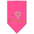 thumbnail image 5 of Heart Christmas Screen Print Bandana Bright Pink Large, 5 of 9