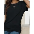 thumbnail image 2 of Women's Casual Short Sleeve Dolman Top Boat Neck T Shirts, 2 of 4