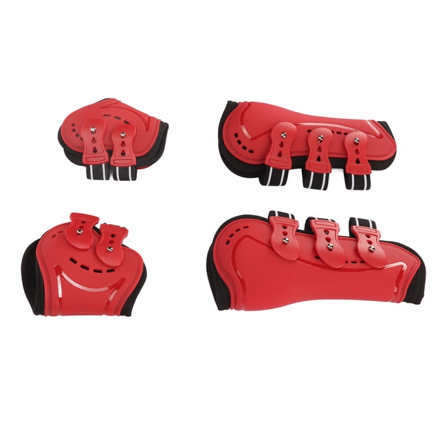 Botas para patas delanteras de caballo, transpirables, absorción de impactos, evitan resbalones, forro suave, protector ligero para patas de caballo, rojo, M