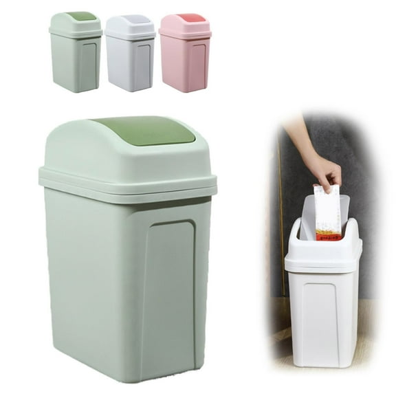 Swing Top Kitchen Can with Lid Garbage for Living Room Storage