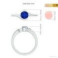 thumbnail image 5 of ANGARA Natural Semi Bezel-Set Solitaire Round Blue Sapphire Bypass Ring in 14K White Gold for Women (Size-5.5mm) | September Birthstone, Anniversary, Jewelry Gift for Women | Natural Sapphire Ring, 5 of 10