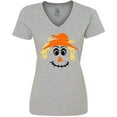 thumbnail image 3 of Inktastic Halloween Scarecrow Male Face Women's V-Neck T-Shirt, 3 of 5