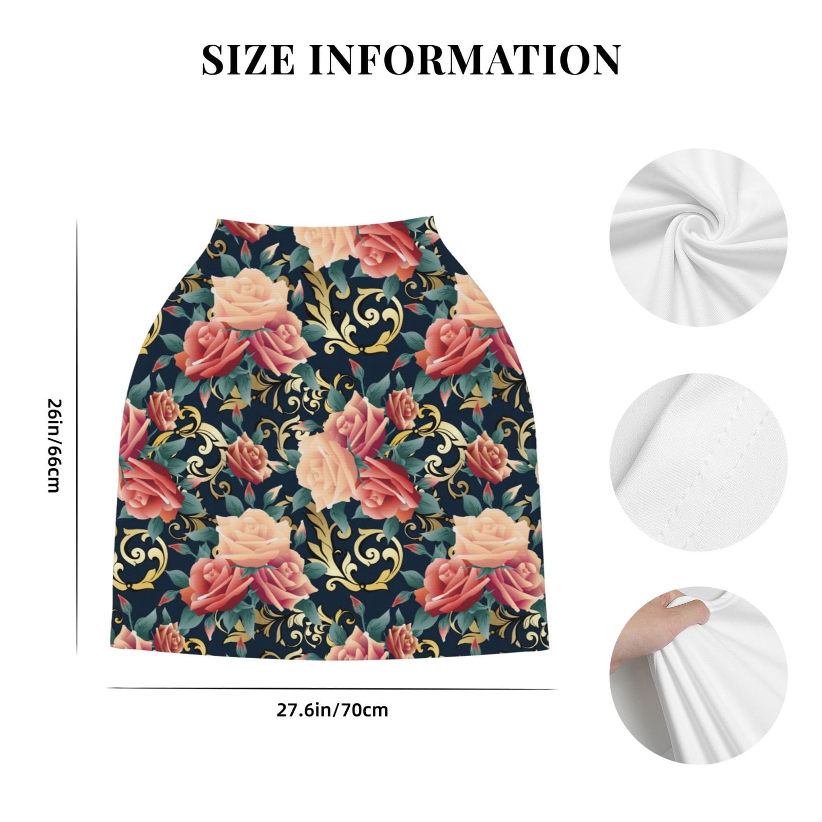 Fotbe Rose Flowers Pattern Car Seat Covers for Babies, Nursing Breastfeeding Cover Infant Carseat Canopy, Soft Stretchy Carrier Cover