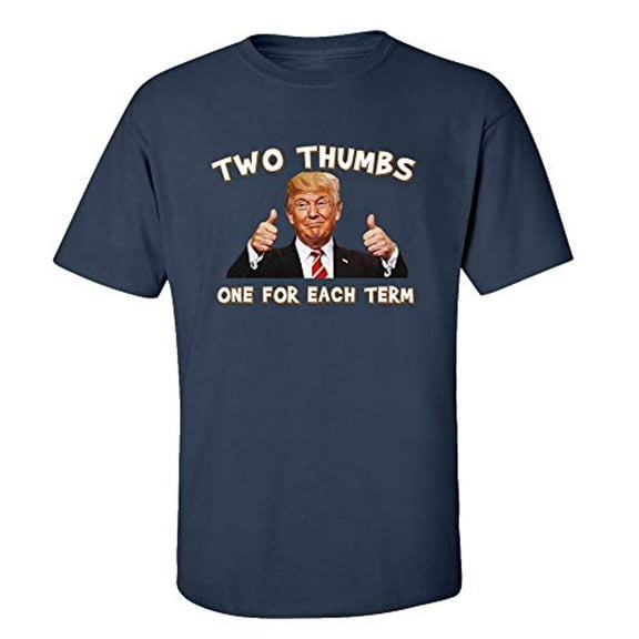 Political Two Thumbs for Each Term Unisex Short Sleeve T-Shirt-Navy-XL