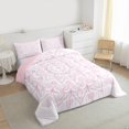 thumbnail image 3 of Manfei Western Damask Print Bedding Comforter Set for Adult, Vintage Pink Floral Twin Comforter Sets, Bohemian Mandala Geometric Reversible Bedding Set, Lightweight Room Decor, 2-Piece, 3 of 8