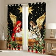 thumbnail image 2 of jejeloiu Christmas Theme Black Out Curtains,Galaxy Starry Night Curtains Pack of 2 (42x63 Each),Red Geometric Grid Bedroom Curtains For Child,Microfiber Bedroom Decor, 2 of 6
