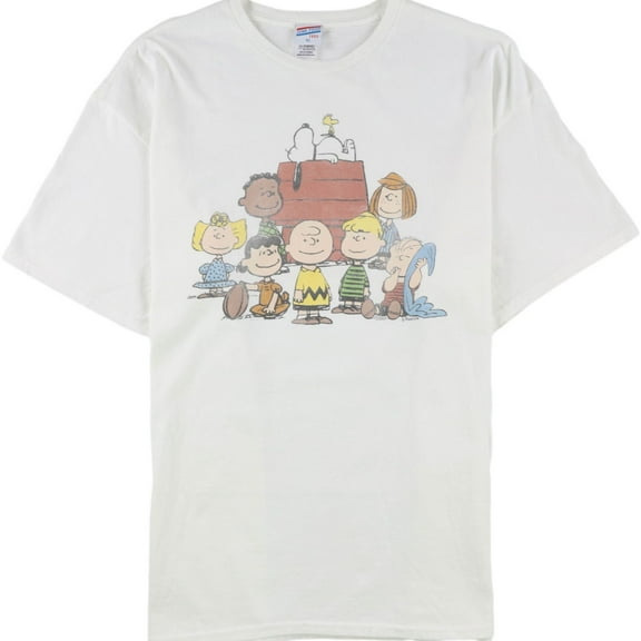 Junk Food Mens Peanuts Graphic T-Shirt, White, Small