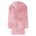 thumbnail image 6 of OSFVNOXV Fuzzy Sweatshirt Dress for Women Long Sleeve Hoodie Quarter Zip Up Winter Cozy Shift Dress Sleepwear with Pockets, 6 of 8