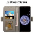 thumbnail image 5 of Compatible with Samsung Galaxy S9 Plus Wallet Phone Case and Tempered Glass Screen Protector Flip Credit Card Holder Stand Mandala Flower Cell Cover for S9+ 9S 9+ S 9 9plus S9plus Women Men Gray, 5 of 9