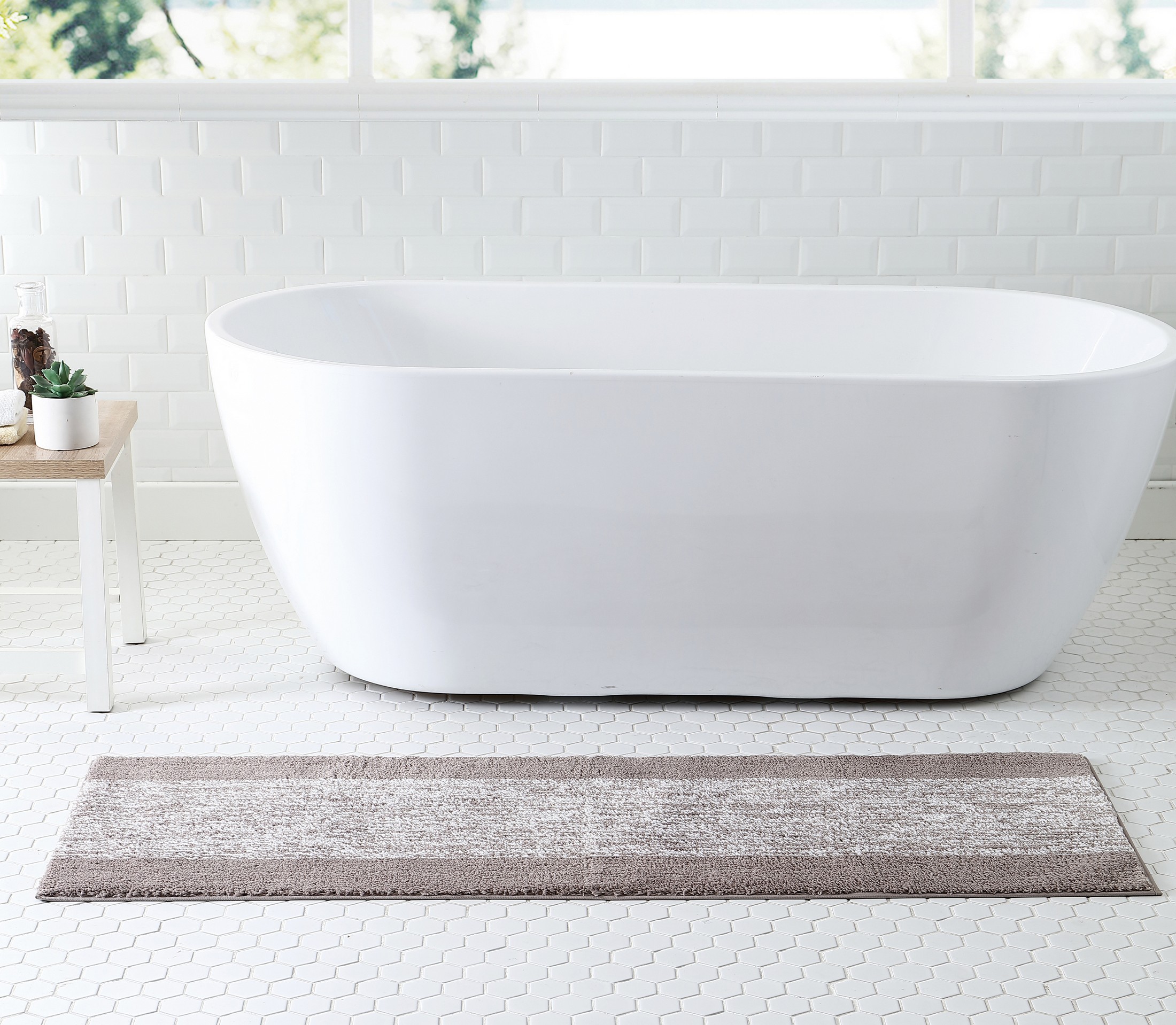 Better Homes & Gardens Heathered Stripe Polyester Bath Rug Runner, 20