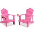 thumbnail image 1 of Gymax 2Pcs Oversized Adirondack Chair Lounge Adirondack Chair w/Adjustable Cup Holder Pink, 1 of 9