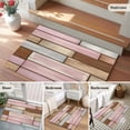 thumbnail image 5 of Entryway Rug 2'x3', Pink Brown Vintage Small Rug for Kitchen Bathroom Door Mat Indoor Entrance, Retro Farmhouse Elegant Pastoral Non-Slip Area Rugs Floor Mats Carpet Front Door Rugs, 5 of 8