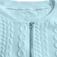 thumbnail image 3 of ZEHJUHAN Women's Textured Jacquard Long Sleeve Jacket Baseball Collar Zipper Casual Outerwear for Spring Fall Light Blue，S, 3 of 4