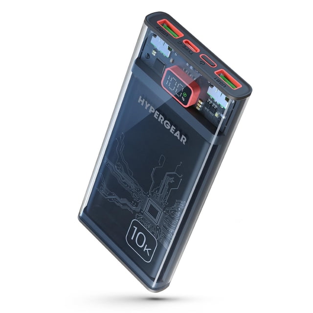 Batería de 10000mAh USB C y USB A Carga rápida Hypergear Negro