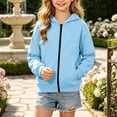 thumbnail image 5 of fatyb Fashion Hoodies for Boys Girls Full Zip up Sweatshirt Kids Comfortable Hooded Jacket with Pockets, 5 of 7