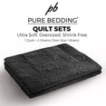 thumbnail image 5 of Quilt Set King/Cal King/California King Size Black - Oversized Bedspread - Soft Microfiber Lightweight Coverlet for All Season - 3 Piece Includes 1 Quilt and 2 Shams, Geometric Pattern, 5 of 5