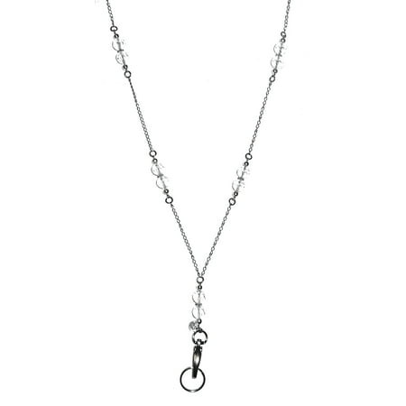 Baumgartens Beaded Id Chain - Hidden Hollow Beads Stainless Steel Necklace, 34