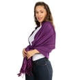 thumbnail image 3 of Sakkas 70" x 28" Paisley Self-Design Pashmina Shawl / Wrap / Stole - Eggplant - One Size, 3 of 5