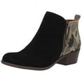 thumbnail image 3 of Lucky Brand Basel Black Camo Almond Toe Ankle Block Low Heel Zipper Boots (Black Camo, 6), 3 of 4