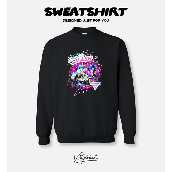 Monster Jam Sparkle Smash Truck Bold Fun Star Grave Digger El Toro Loco Arena Sweatshirt, for men & women, up to size 5XL