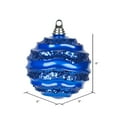 thumbnail image 2 of Vickerman 8' Blue Stripe Candy Finish Wave Ball Christmas Ornament with Glitter Accents, 2 of 2