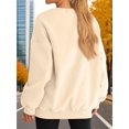 thumbnail image 6 of Women Oversized Sweatshirts Hoodie Fleece Crew Neck Long Sleeve Sweaters Comfy Fall Fashion Outfits Khaki S, 6 of 7