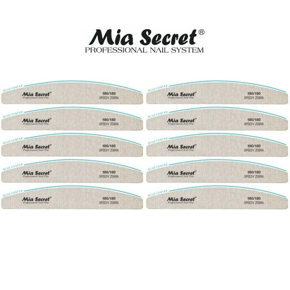 Mia Secret - NAIL FILE - SPEEDY ZEBRA HALFMOON #180 (Z05-H 180/180) x 10