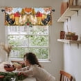 thumbnail image 5 of Orange Retro Rooster Valances for Windows Farmhouse Kitchen Curtains Valances Rod Pocket Valance Curtains for Kitchen Windows Pastoral Animals Spring Floral Window Valances for Bathroom 60"x18", 5 of 6