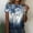 A02726-Blue, variant on CALAFEBILA Plus Size Tshirts Women Womens Plus Size T-Shirts,Ladies Fashion Floral Print T-shirt Summer Short Sleeve Crew Neck Women's Tops