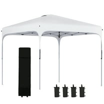 Outsunny 4-Person Pop-Up Canopy Tent with Wheeled Carry Bag