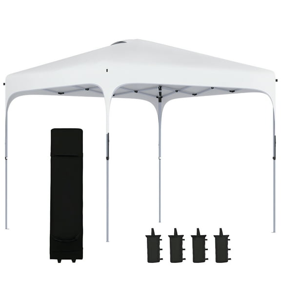 Outsunny 4-Person Pop-Up Canopy Tent with Wheeled Carry Bag
