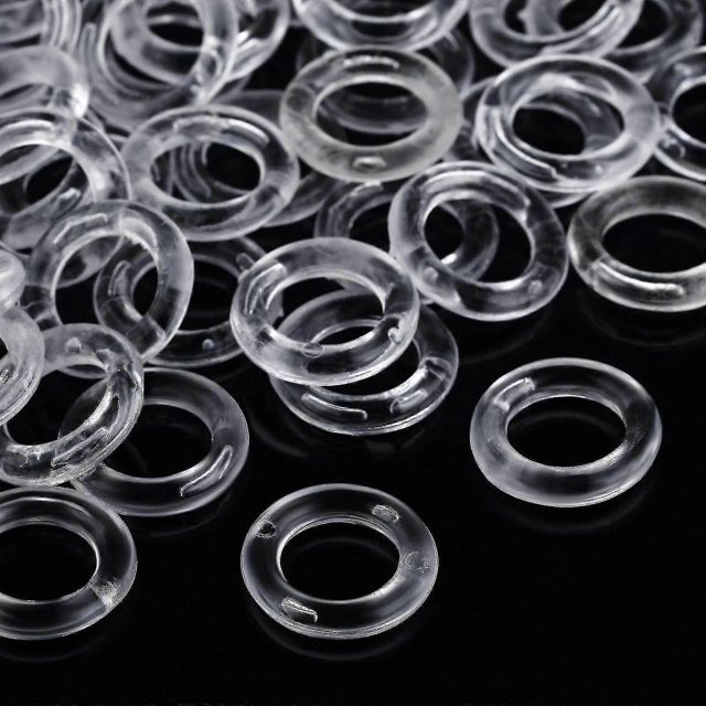 100 Pack Transparent Plastic O-Rings for Roman Shades, 13mm Diameter