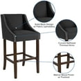 thumbnail image 4 of Merrick Lane Mid Century Upholstered Bar Stool, Charcoal, 4 of 13