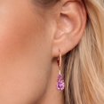 thumbnail image 3 of Gem Stone King 18K Rose Gold Plated Silver Pink Moissanite and White Lab Grown Diamond Dangle Earrings for Women (4.49 Cttw, Oval 9X7MM), 3 of 6