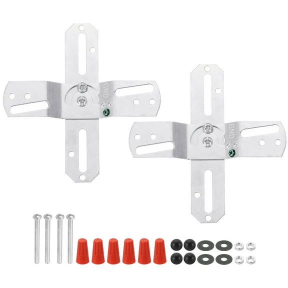 Uxcell 4" Light Crossbar 2 Set Steel Cross-Shaped Wall Mounting Bracket 180 Rotation Lamp Fixture Silver Color