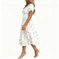 thumbnail image 2 of CHGBMOK Vintage Floral Wrap Midi Dress Women High Waist Tummy Control Short Sleeve Pocket Flowy Sundress S-5XL Elegant Dress for Wedding Party Daily Travel, 2 of 7