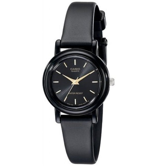 Casio Women's Classic Round Analog Watch, 3-Hand Analog Feature, and Water Resistant, Black Face