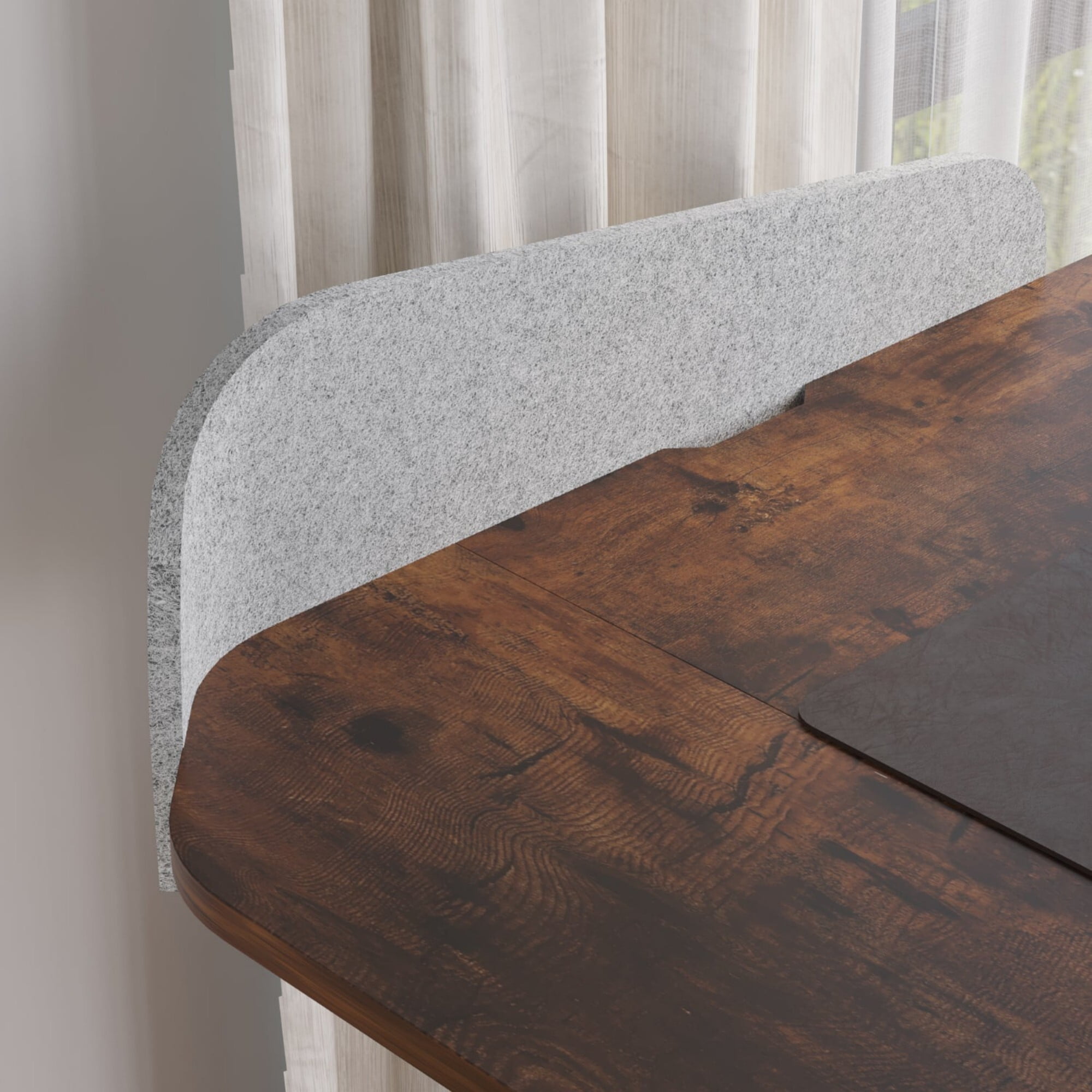 DEALTOPS 59" L-Shaped Electric Standing Desk with Power Strip, Height Adjustable Table with Mouse Pad, Rustic Brown