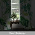 thumbnail image 3 of Lfeey Green Botanical Blackout Curtains, Tropical Leaves Grommet Drapes for Bedroom, 52x96 Inch, 2 Panels, 3 of 6