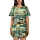 thumbnail image 1 of Fotbe Serene Coastal Blue Sky Conjunto de Pijama Estampado para Mujer, 2 Piezas, Ropa de Dormir con Camiseta de Manga Corta y Shorts Suaves-Medium, 1 of 6