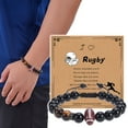 thumbnail image 2 of Basketball Baseball Bracelet Natural Beaded Rugby Bracelet Sports Bracelet With Card, 2 of 6