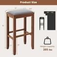 thumbnail image 3 of Gymax 4 PCS Upholstered Wooden Bar Stools Bar Height Chairs Dining Walnut, 3 of 6